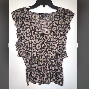 Express Cheetah work blouse ~ Worn once